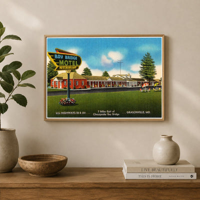 Bay Bridge Motel, U. S. Highways 50 & 301... 7 miles east of Chesapeake Bay Bridge, Grasonville, MD — Vintage Maryland Postcard