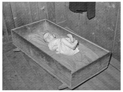 Baby in Homemade Cradle Jefferson Texas March 1939 - Available at KNOWOL