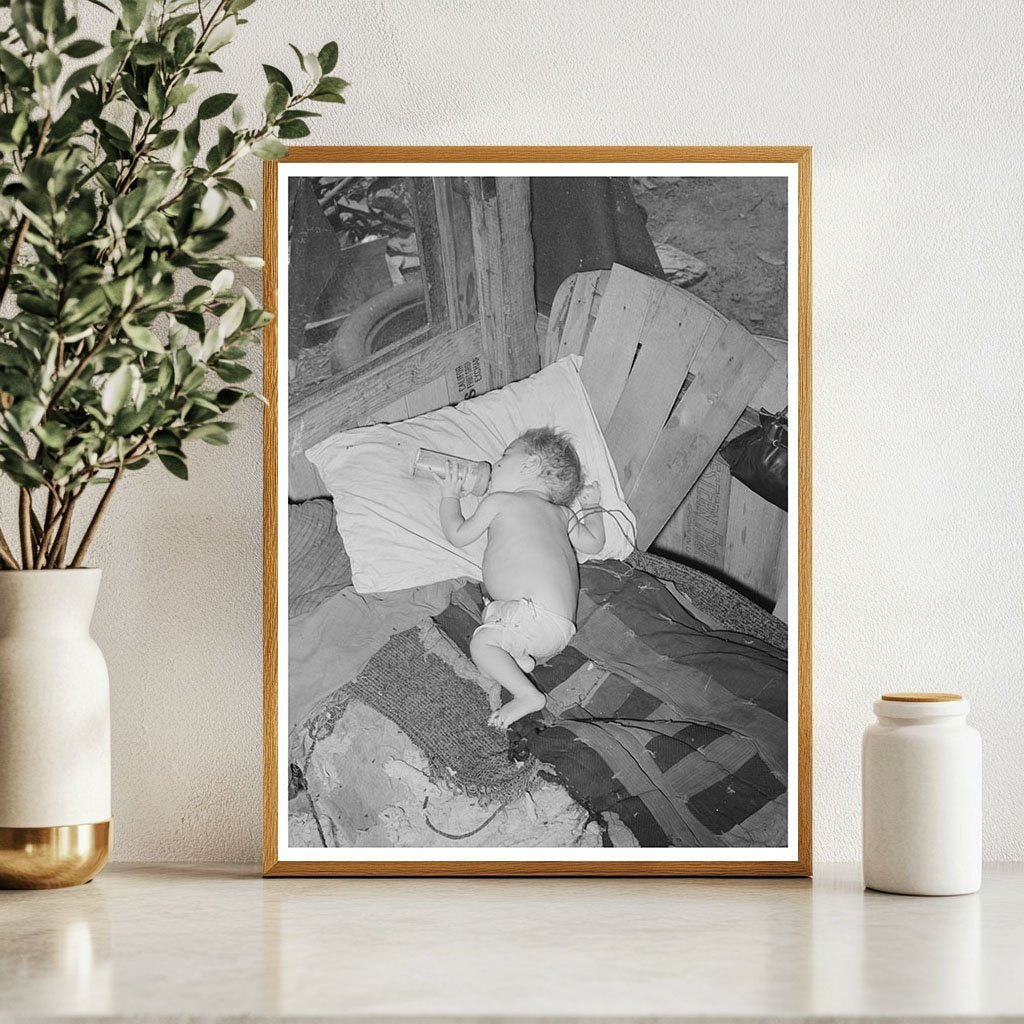 Baby with Bottle in Oklahoma Shack July 1939 - Available at KNOWOL