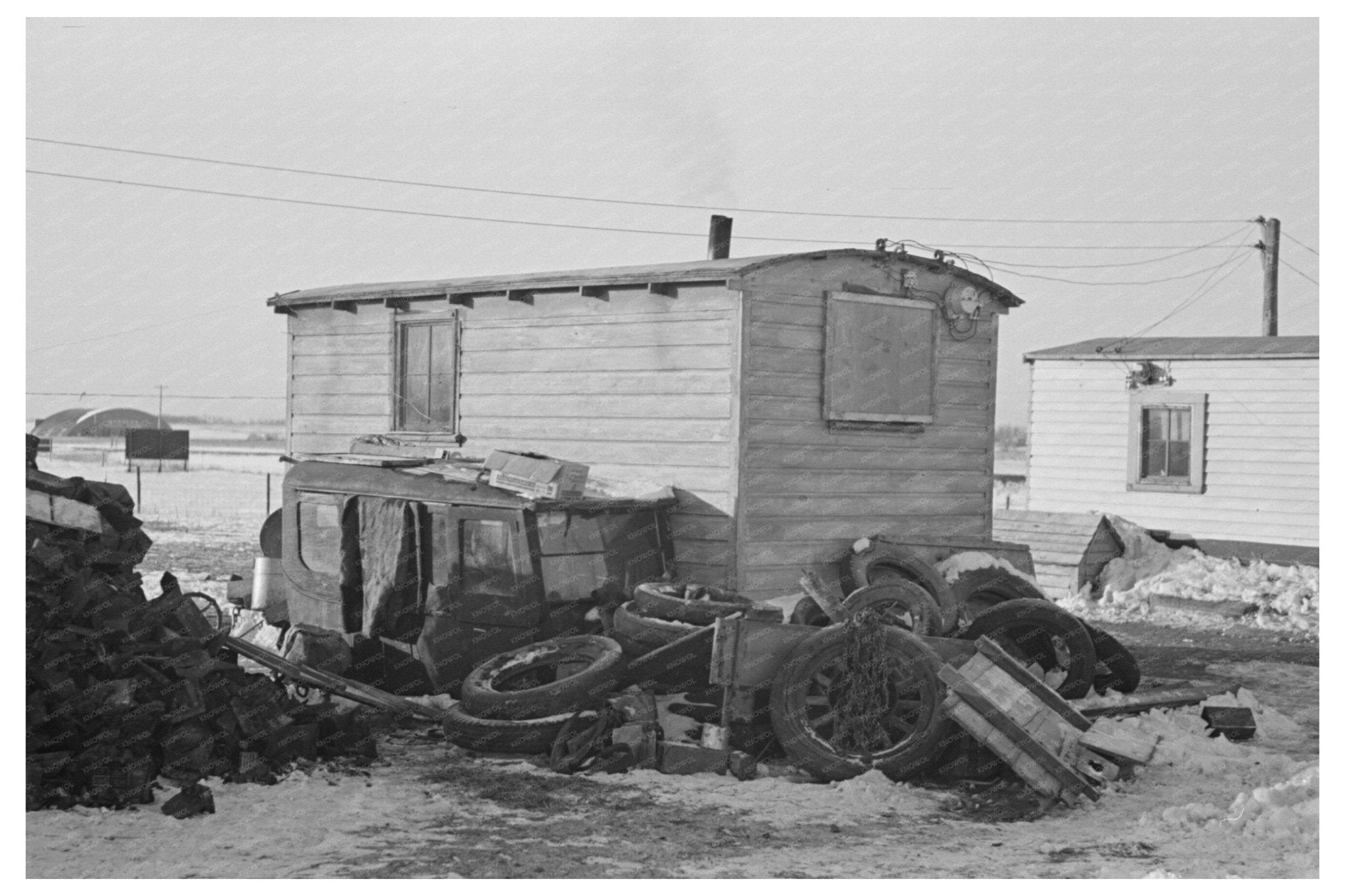 Backyard of Shack in Spencer Iowa December 1936 - Available at KNOWOL