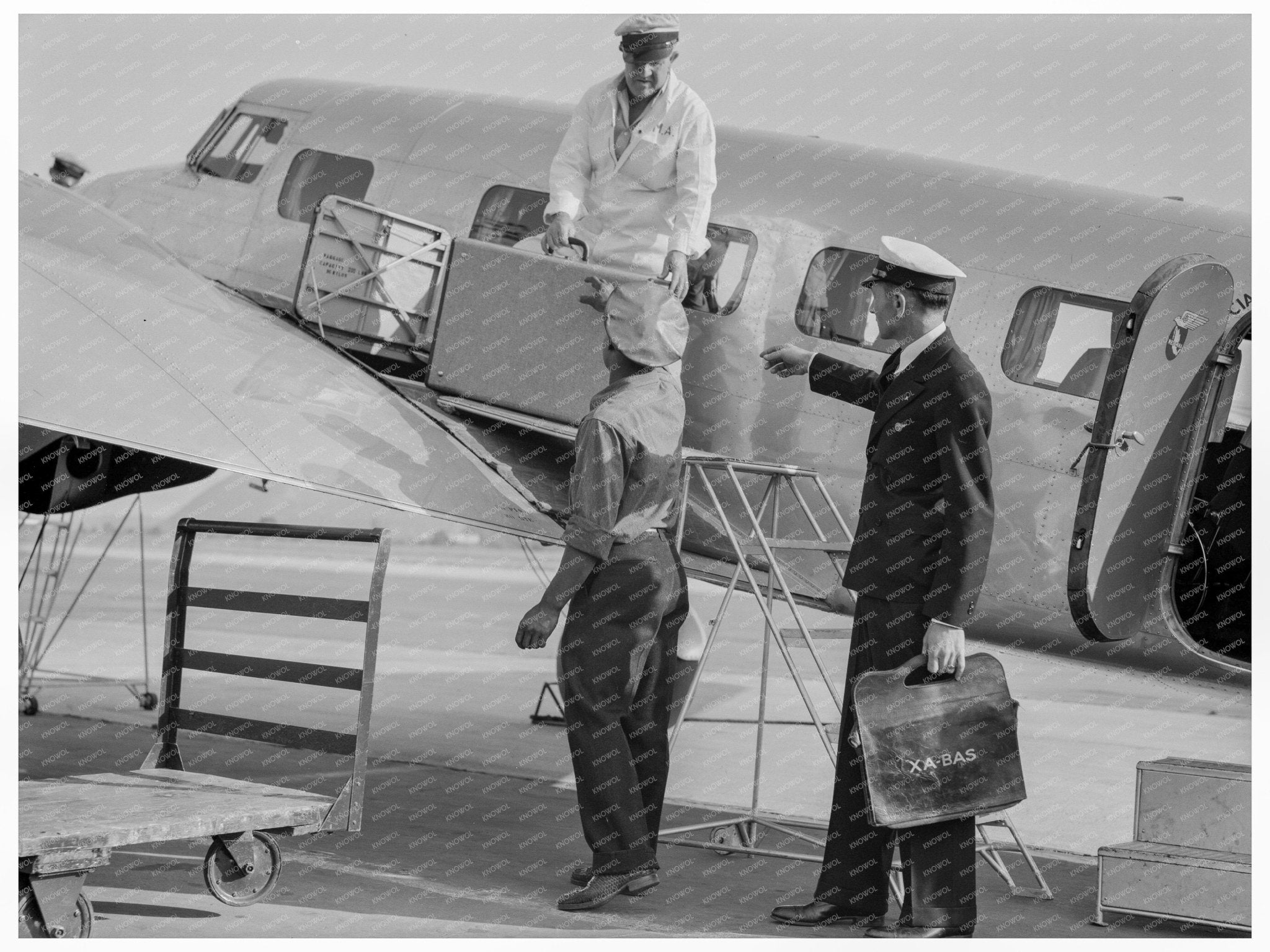 Baggage Inspection at Glendale Airport May 1937 - Available at KNOWOL