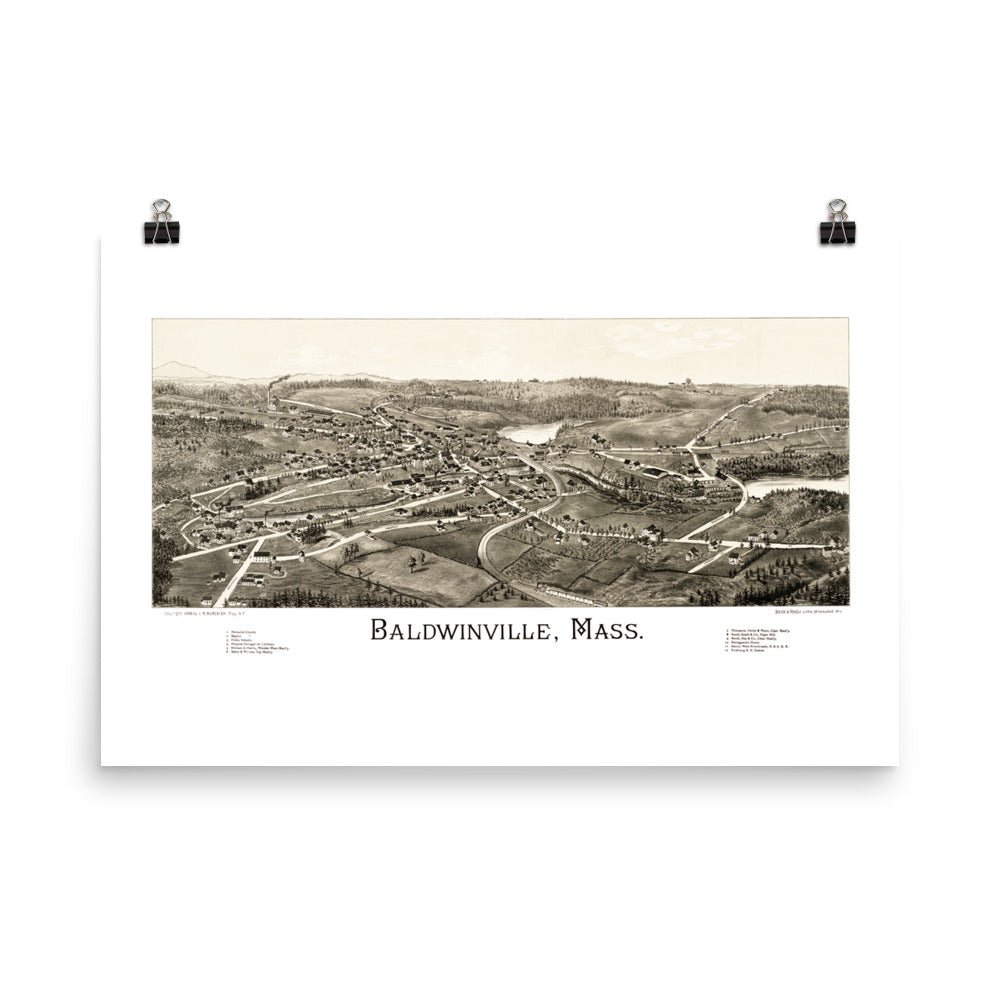 Baldwinville, MA 1886 Map - Available at KNOWOL