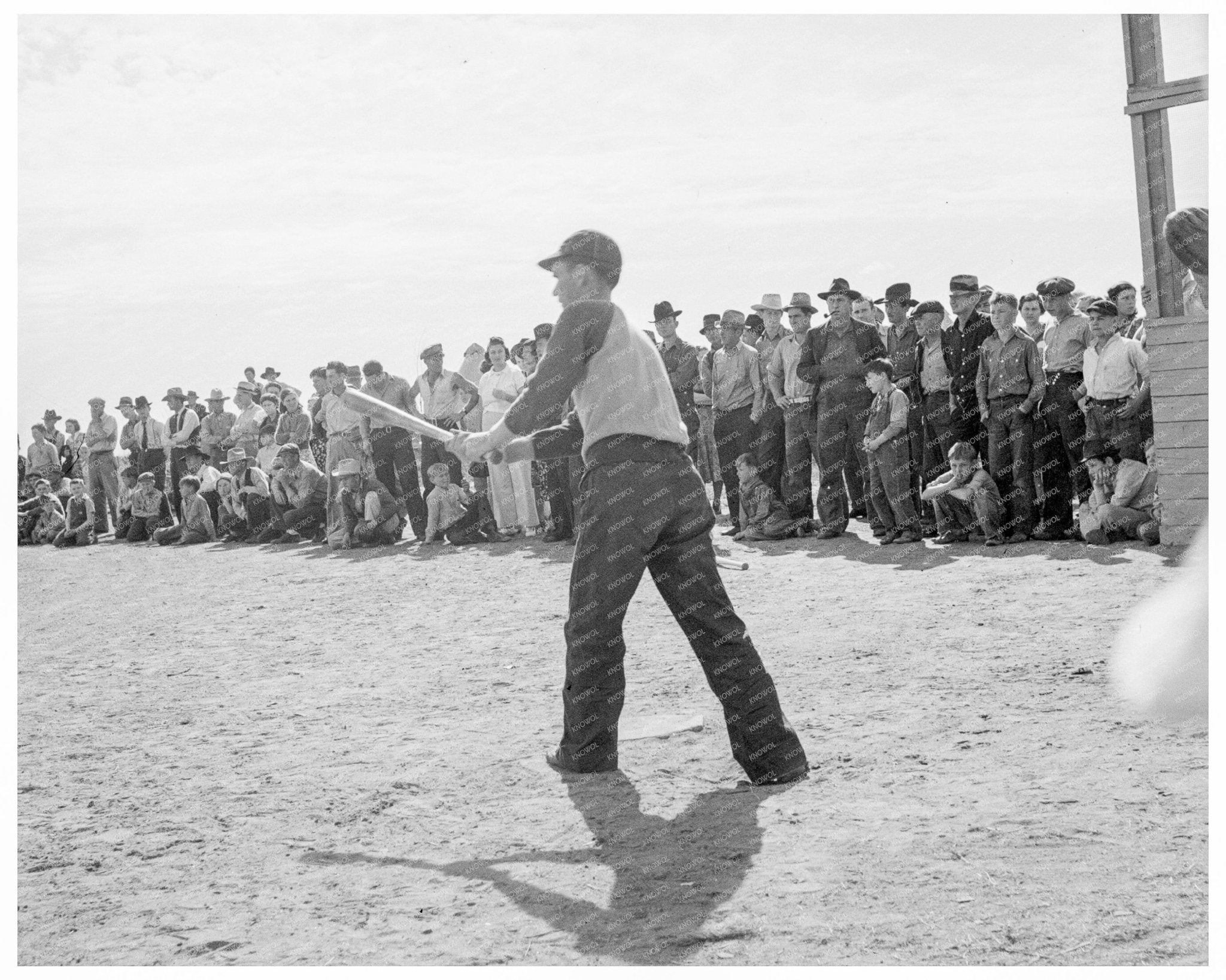 Ball Game at Shafter Migrant Camp Kern County 1938 - Available at KNOWOL