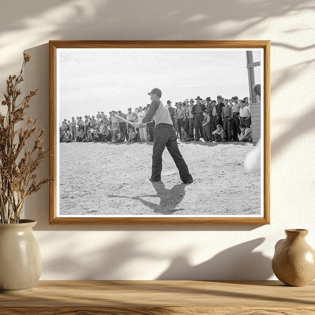 Ball Game at Shafter Migrant Camp Kern County 1938 - Available at KNOWOL