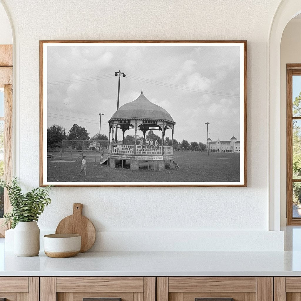 Bandstand in Houma Louisiana November 1938 - Available at KNOWOL