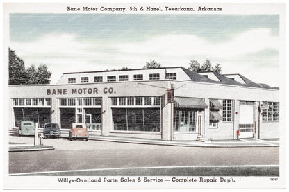 Bane Motor Company Postcard Texarkana Arkansas 1930 - 1945 - Available at KNOWOL