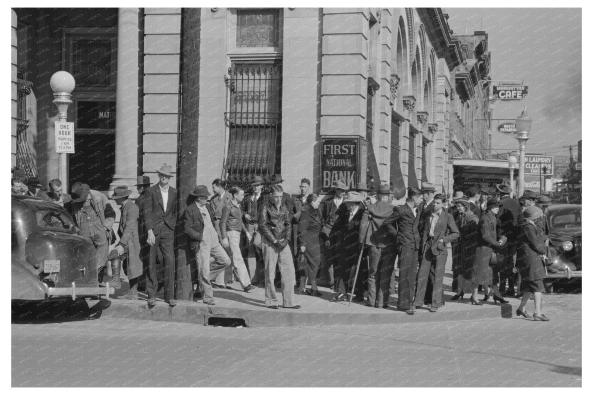 Bank Corner in Laurel Mississippi 1939 Historical Photograph - Available at KNOWOL