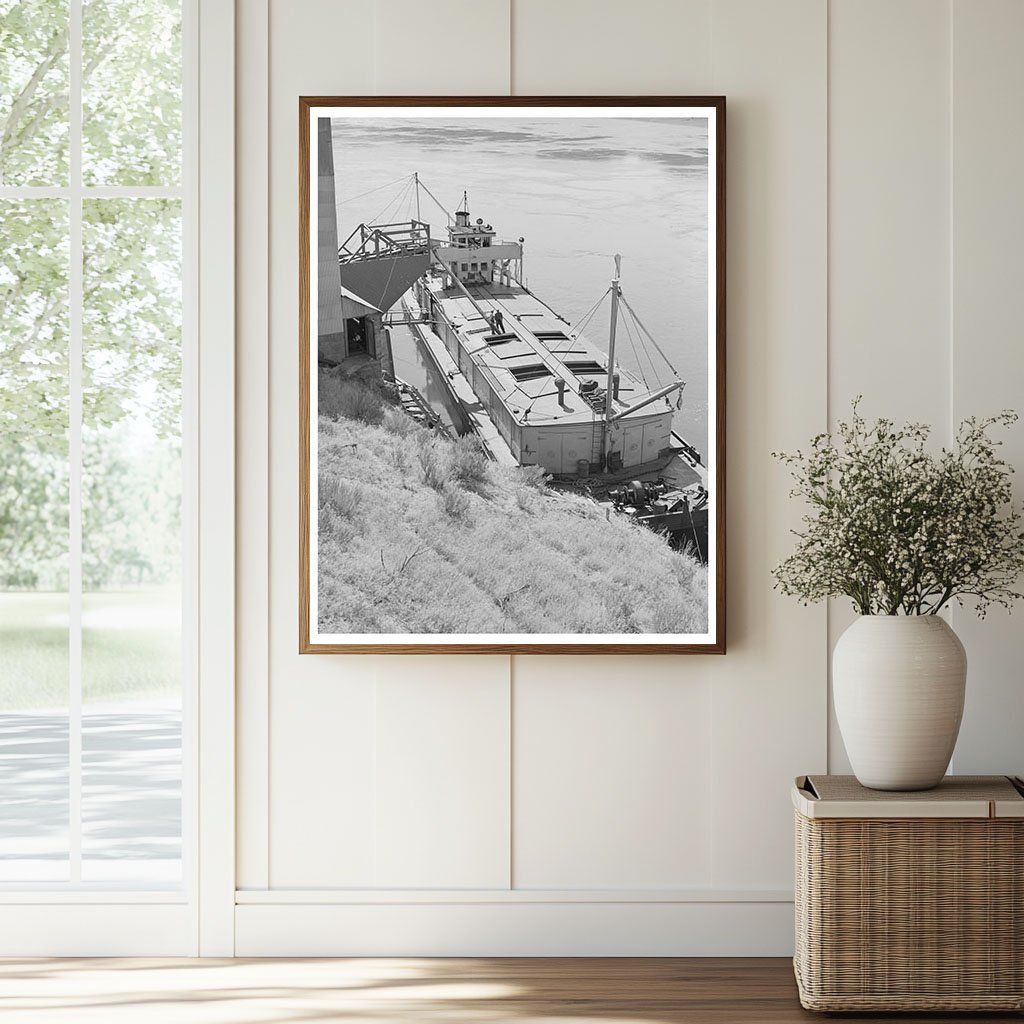 Barge Transporting Bulk Wheat Walla Walla July 1941 - Available at KNOWOL