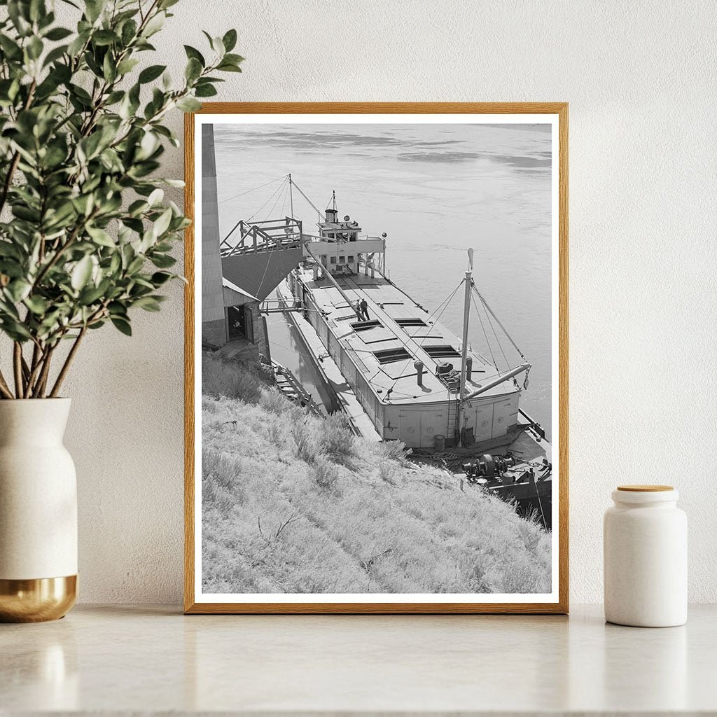 Barge Transporting Bulk Wheat Walla Walla July 1941 - Available at KNOWOL
