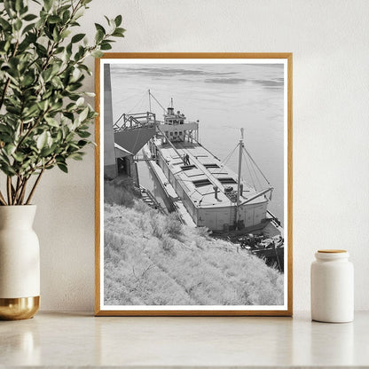 Barge Transporting Bulk Wheat Walla Walla July 1941 - Available at KNOWOL