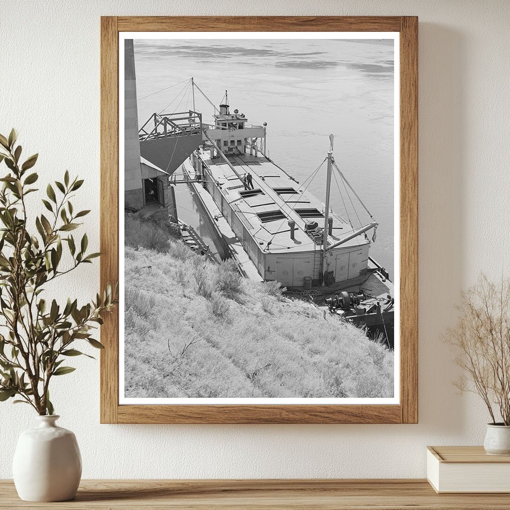 Barge Transporting Bulk Wheat Walla Walla July 1941 - Available at KNOWOL