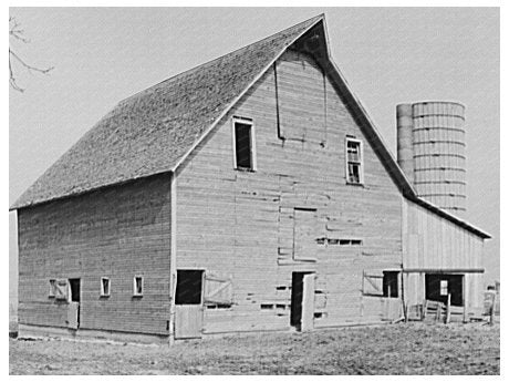 Barn and Silo on Indiana Farm February 1937 - Available at KNOWOL