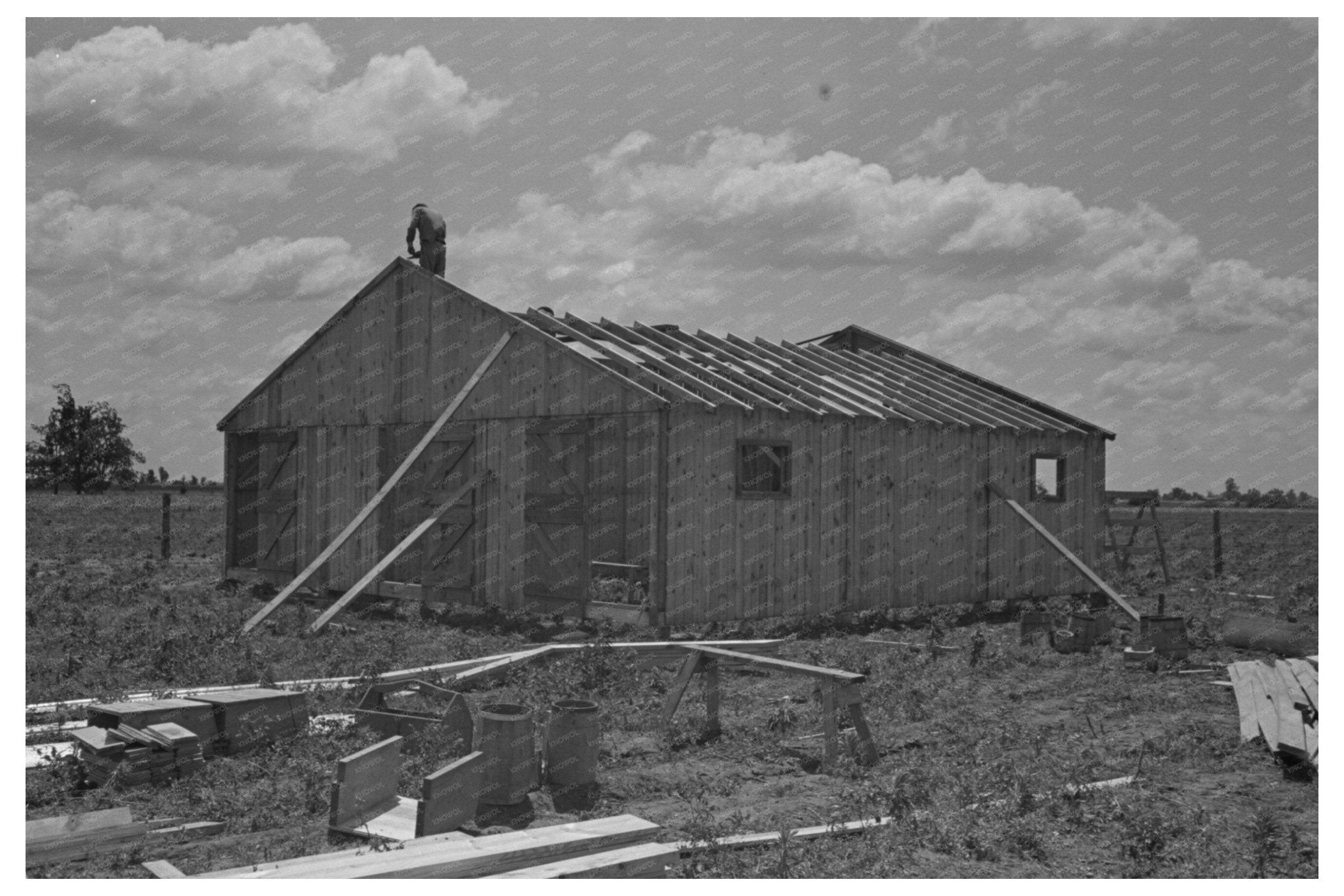 Barn Construction in Southeast Missouri May 1938 - Available at KNOWOL