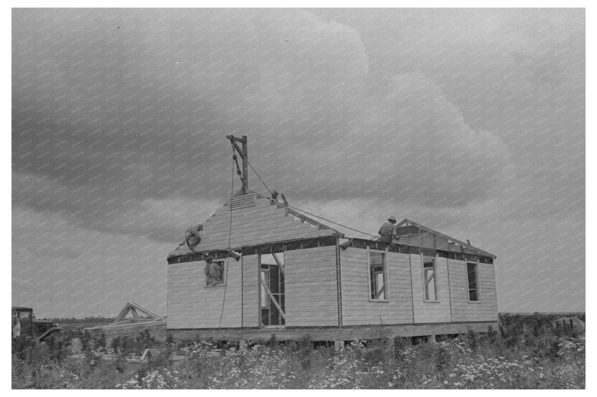 Barn Construction Process May 1938 New Madrid County - Available at KNOWOL