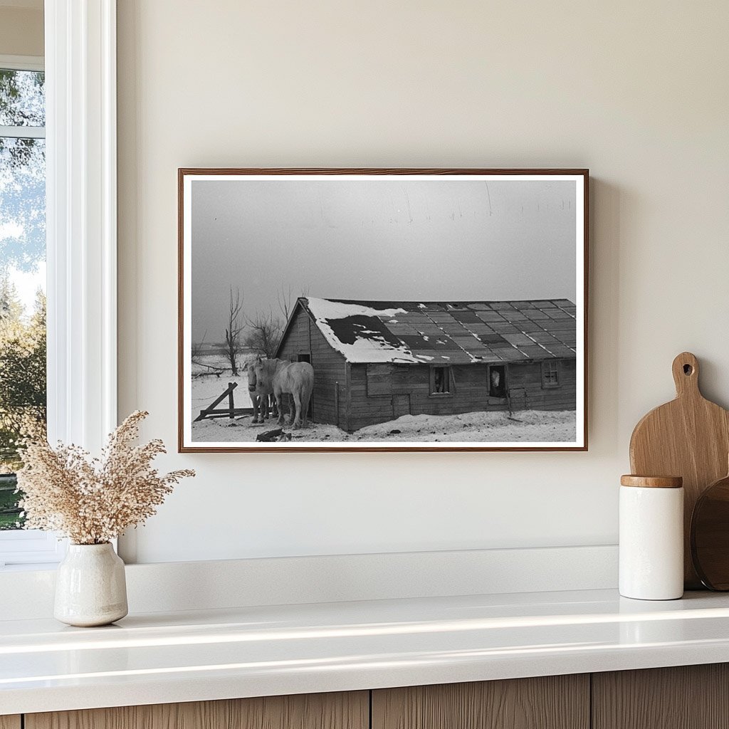 Barn on Joe Beving Farm Dickens Iowa December 1936 - Available at KNOWOL