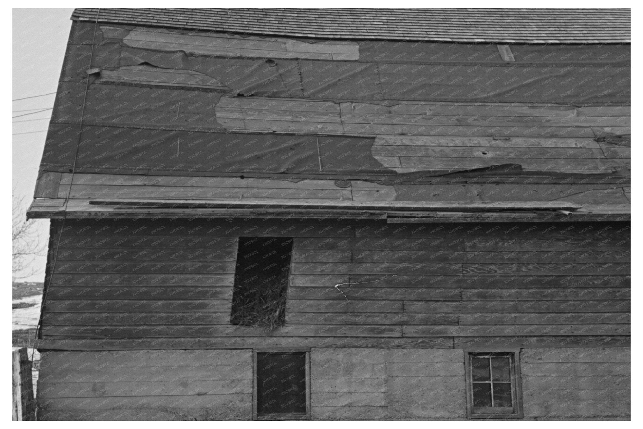 Barn Roof at J.E. Herbrandsons Farm Estherville Iowa 1936 - Available at KNOWOL