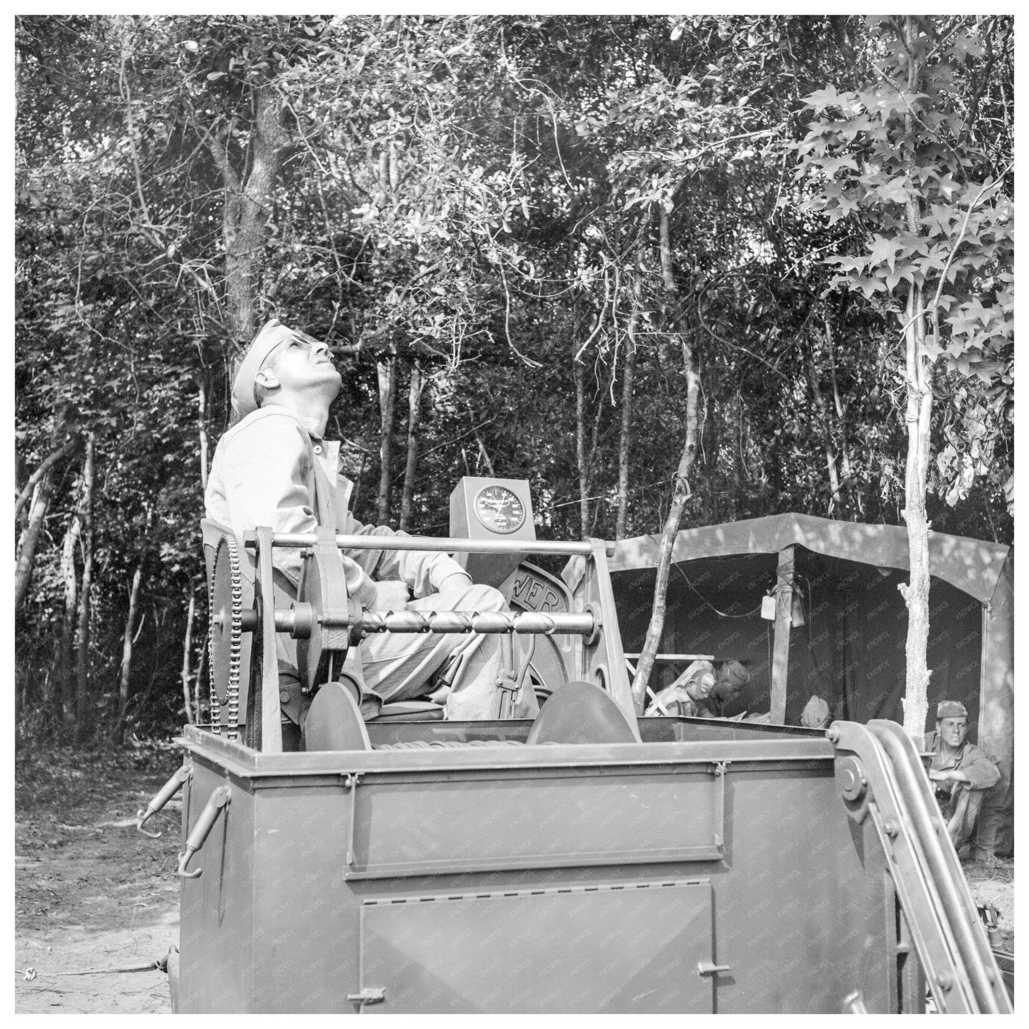 Barrage Balloon Winch at U.S. Marine Corps Training Camp Parris Island 1942 - Available at KNOWOL