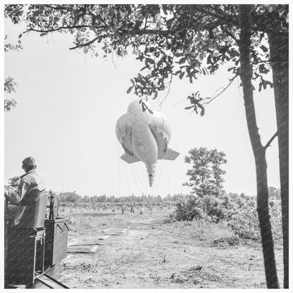 Barrage Balloons at Parris Island South Carolina May 1942 World War II Defense Strategies - Available at KNOWOL