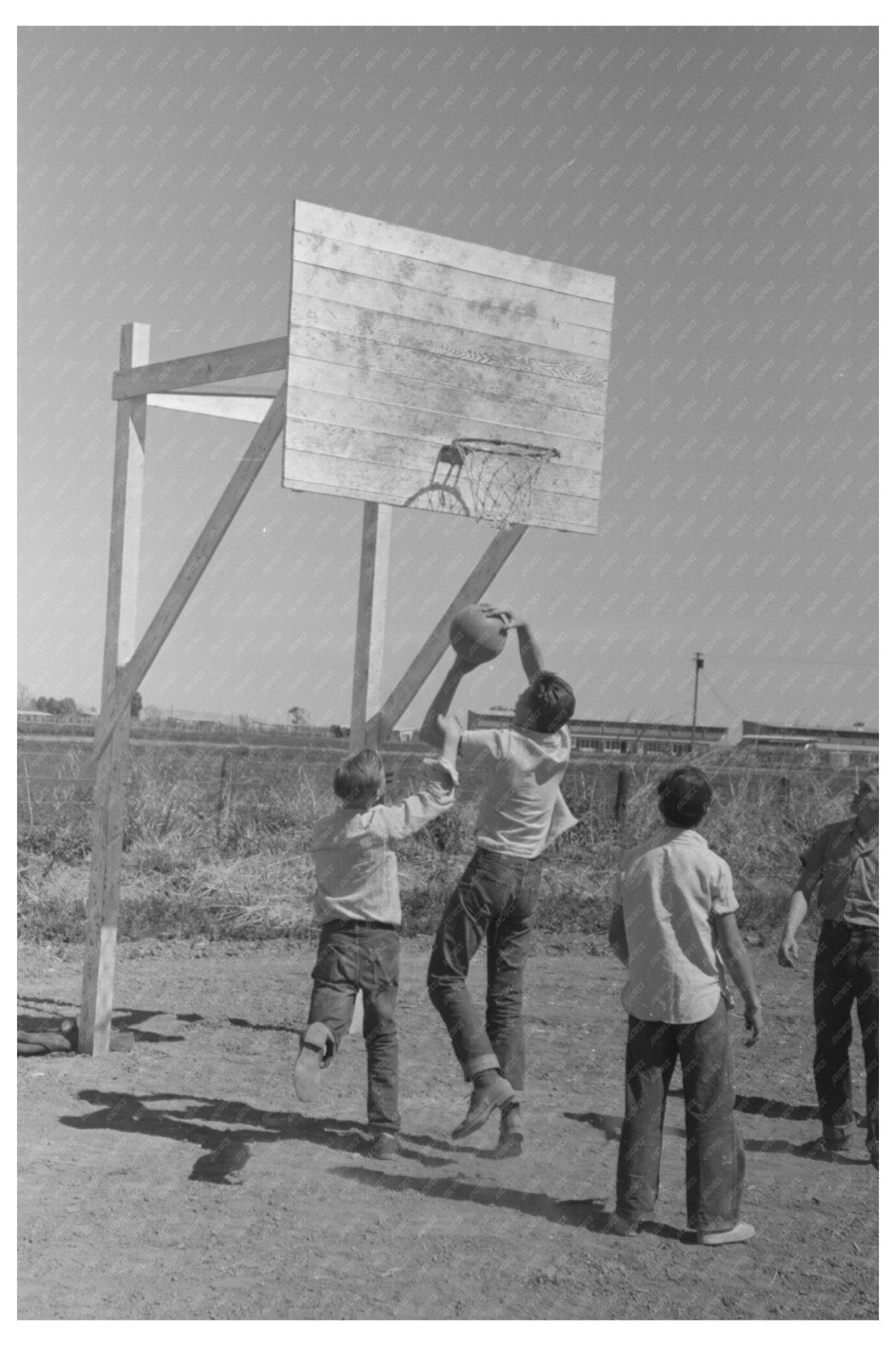 Basketball Game at Farmworkers Community Event Yuma 1942 - Available at KNOWOL