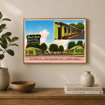Holbrook, AZ: Ranch House Motel, air-conditioned, US highway 66- Junction highways 260-77 and 60
