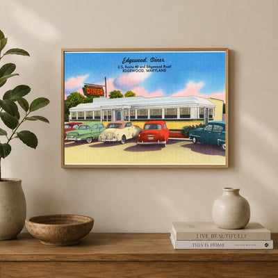 Edgewood Diner, U. S. Route 40 and Edgewood Road, Edgewood, Maryland — Vintage Maryland Postcard