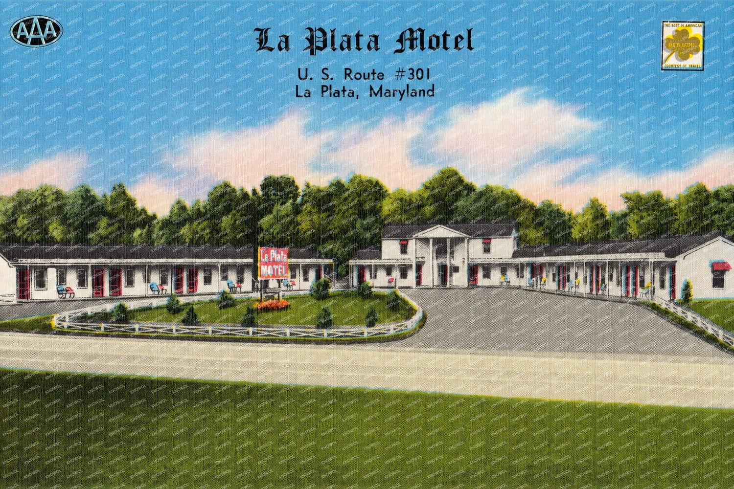 La Plata Motel, U. S. Route #301, La Plata, Maryland — Vintage Maryland Postcard