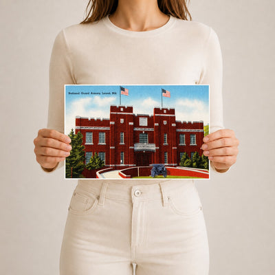 National Guard Armory, Laurel, MD — Vintage Maryland Postcard