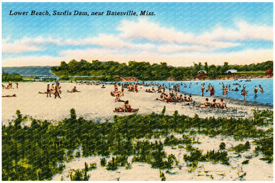 Sardis Lake, MS: Lower beach, Sardis Dam, near Batesville