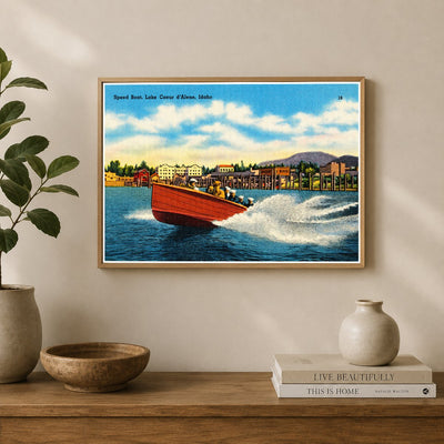Coeur d'Alene Lake, ID: Speed boat, Lake Coeur d'Alene