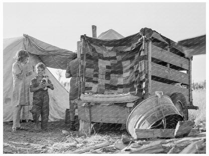 Bean Harvest Camp in West Stayton Oregon August 1939 - Available at KNOWOL