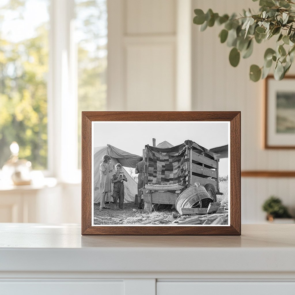 Bean Harvest Camp in West Stayton Oregon August 1939 - Available at KNOWOL