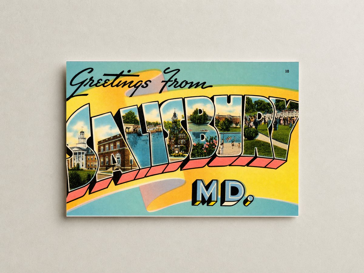 Greetings from Salisbury, MD — Vintage Maryland Postcard
