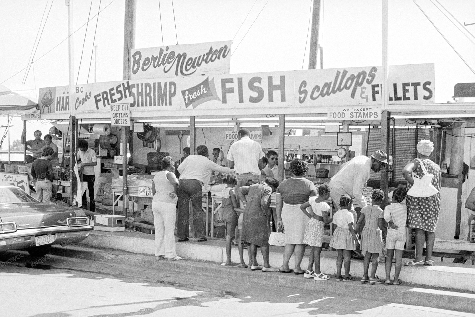 Berlie Newton's Stand at Maine Ave Fish Market, Washington D.C. August 1976 - Available at KNOWOL