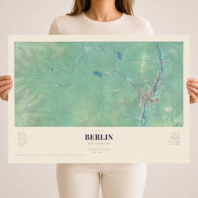 Berlin, New Hampshire map print, 18 x 24 archival matte print
