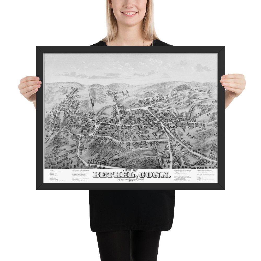 Bethel, CT 1879 Framed - Available at KNOWOL