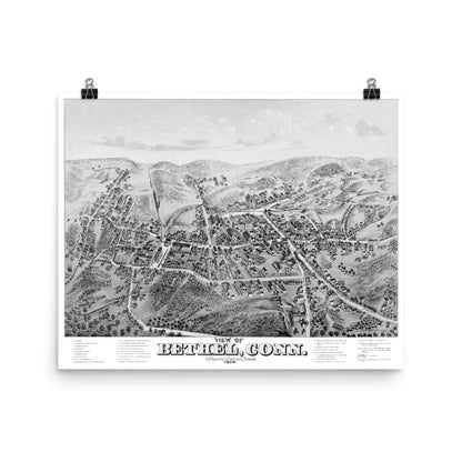 Bethel, CT 1879 Restored Map - Available at KNOWOL