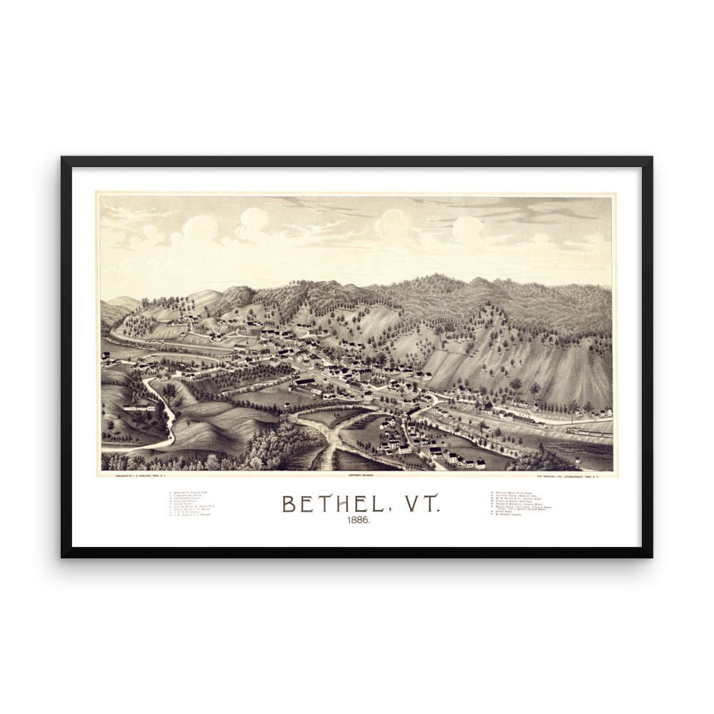 Bethel, Vermont 1886 Framed - Available at KNOWOL