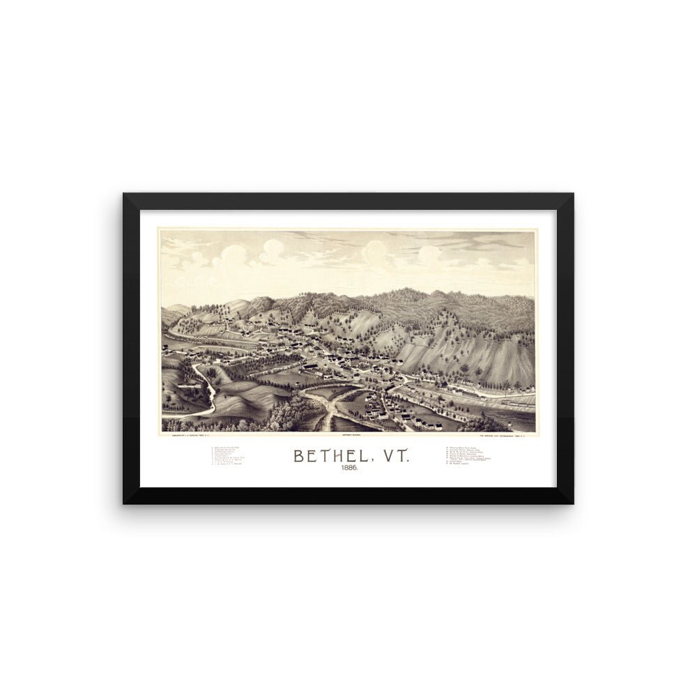 Bethel, Vermont 1886 Framed - Available at KNOWOL