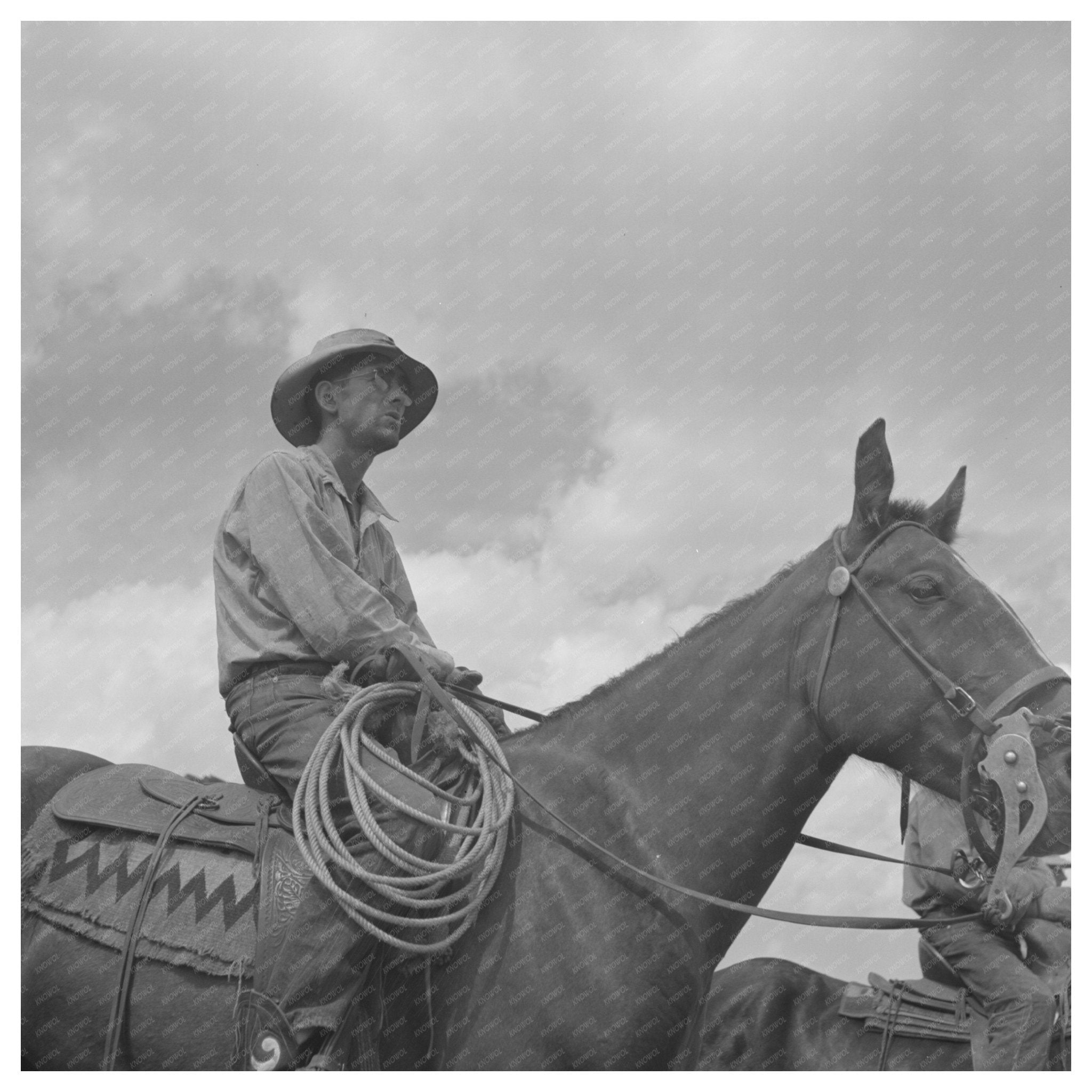 Big Hole Valley Montana Rancher on Horseback 1942 - Available at KNOWOL