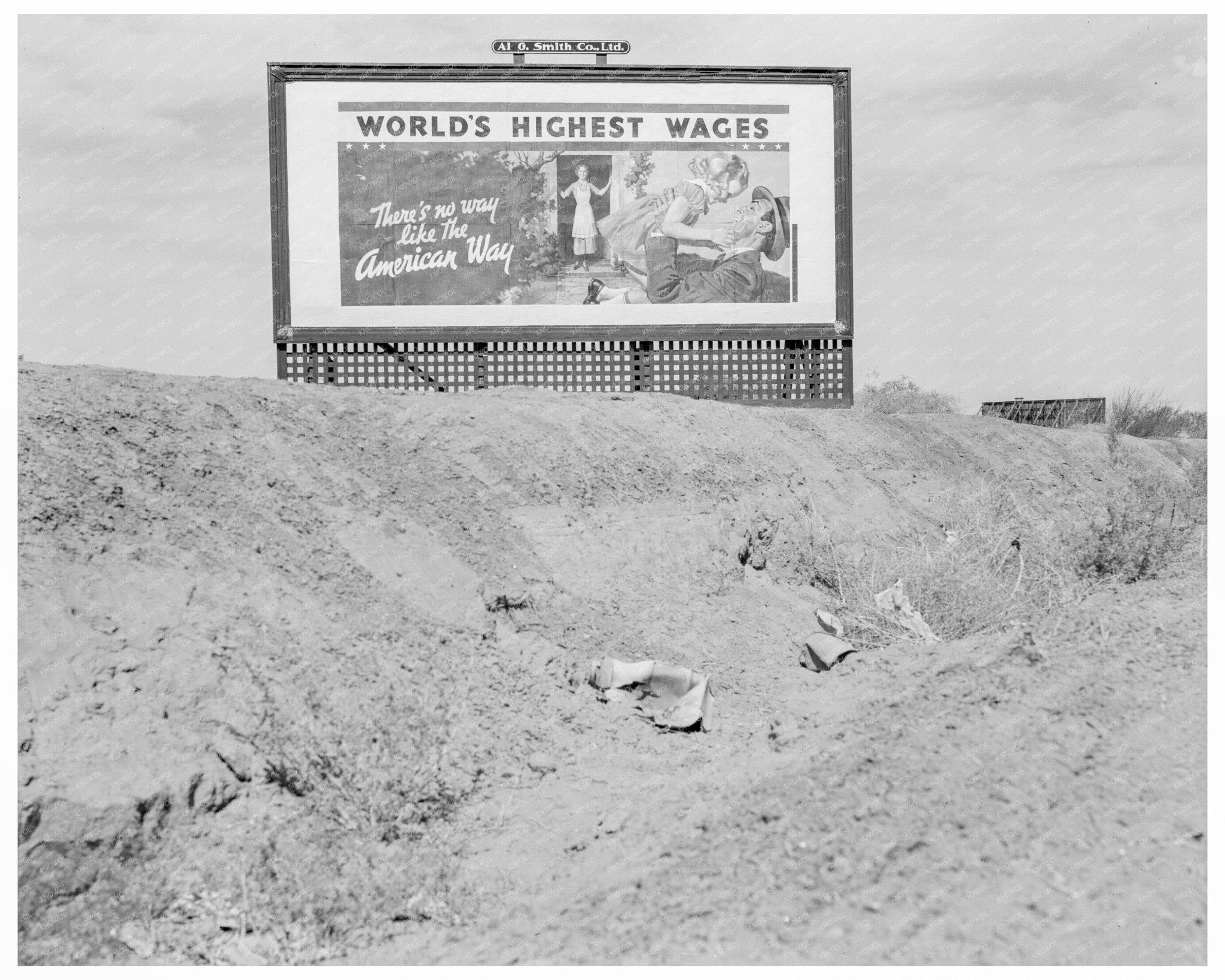 Billboard on U.S. Highway 99 California March 1937 - Available at KNOWOL