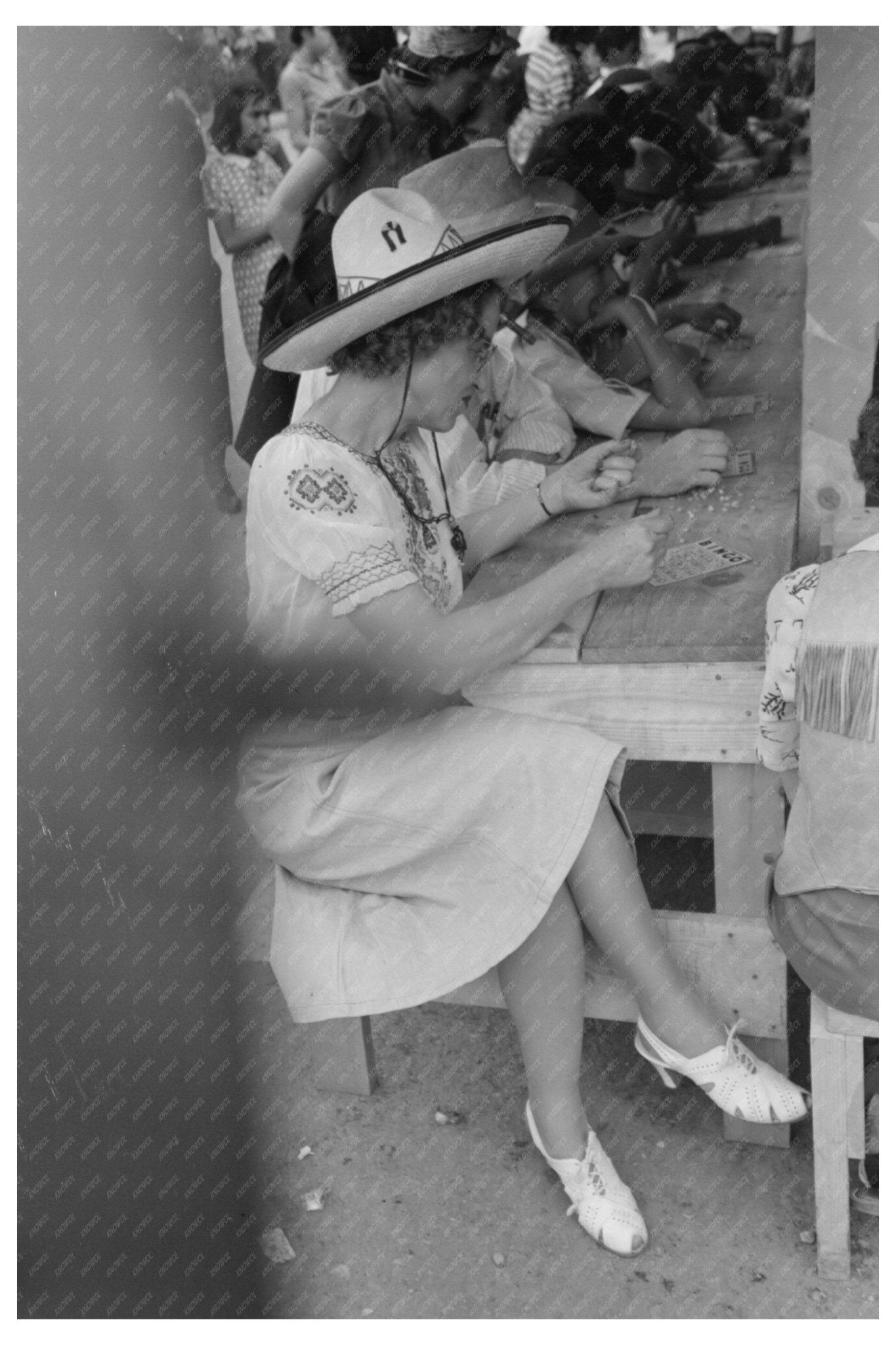 Bingo Game at Fiesta in Taos New Mexico 1940 - Available at KNOWOL