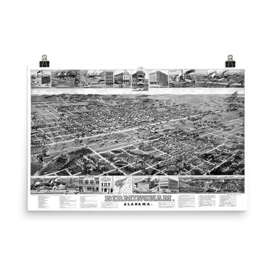 Birmingham, AL 1885 Restored Map - Available at KNOWOL