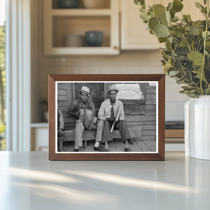 Black Musicians Playing Accordion and Washboard 1938 - Available at KNOWOL