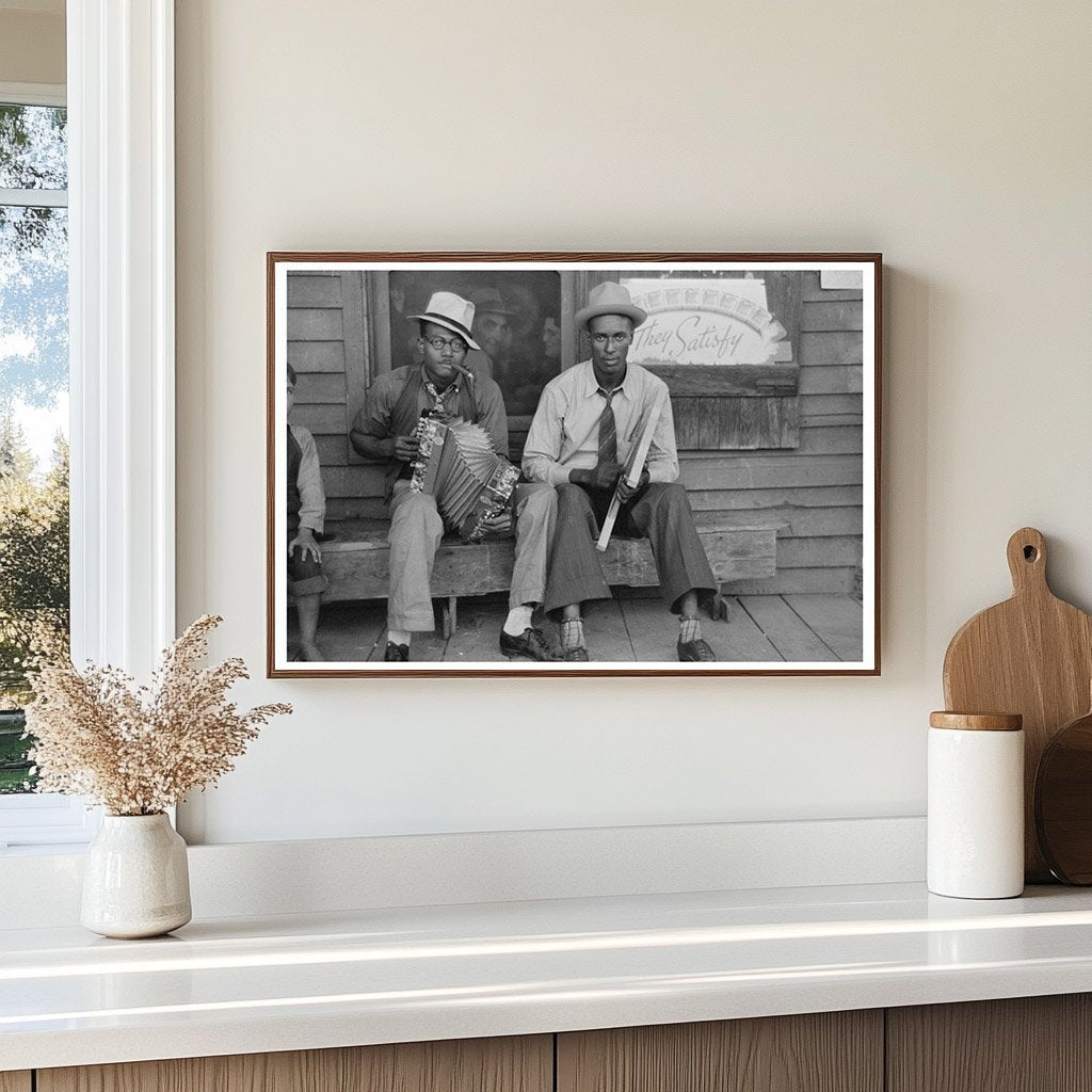 Black Musicians Playing Accordion and Washboard 1938 - Available at KNOWOL