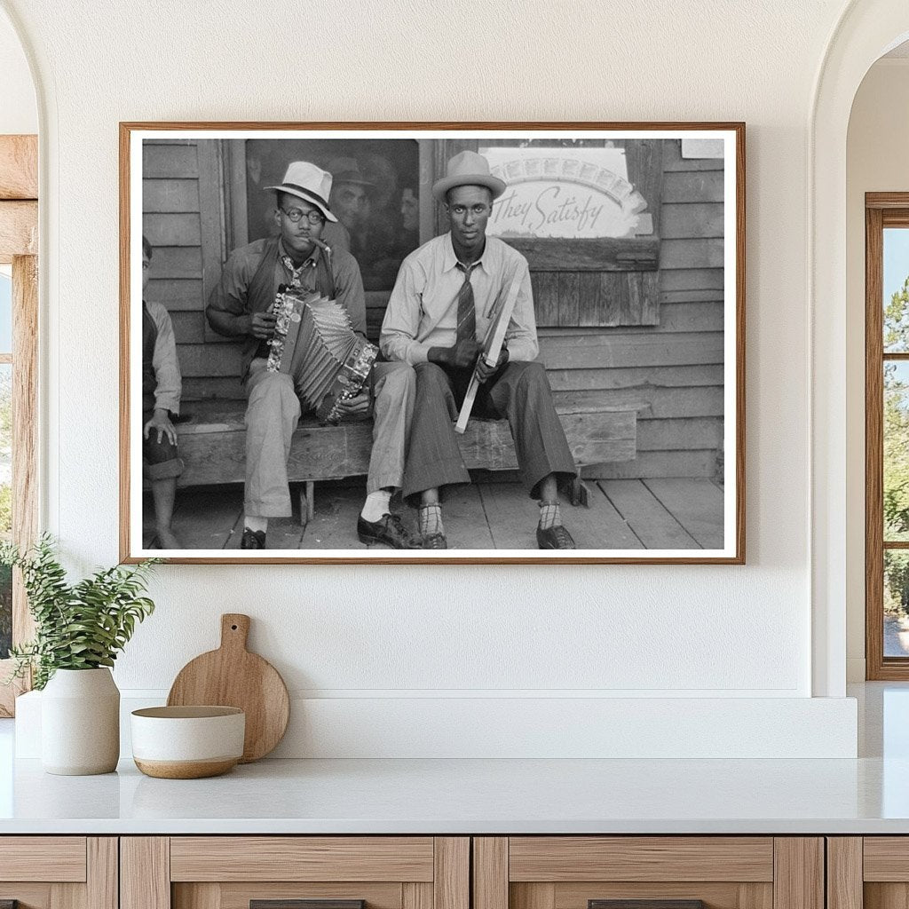 Black Musicians Playing Accordion and Washboard 1938 - Available at KNOWOL