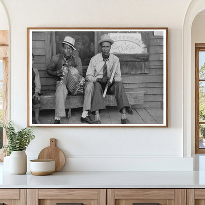 Black Musicians Playing Accordion and Washboard 1938 - Available at KNOWOL