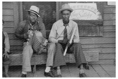 Black Musicians Playing Accordion and Washboard 1938 - Available at KNOWOL