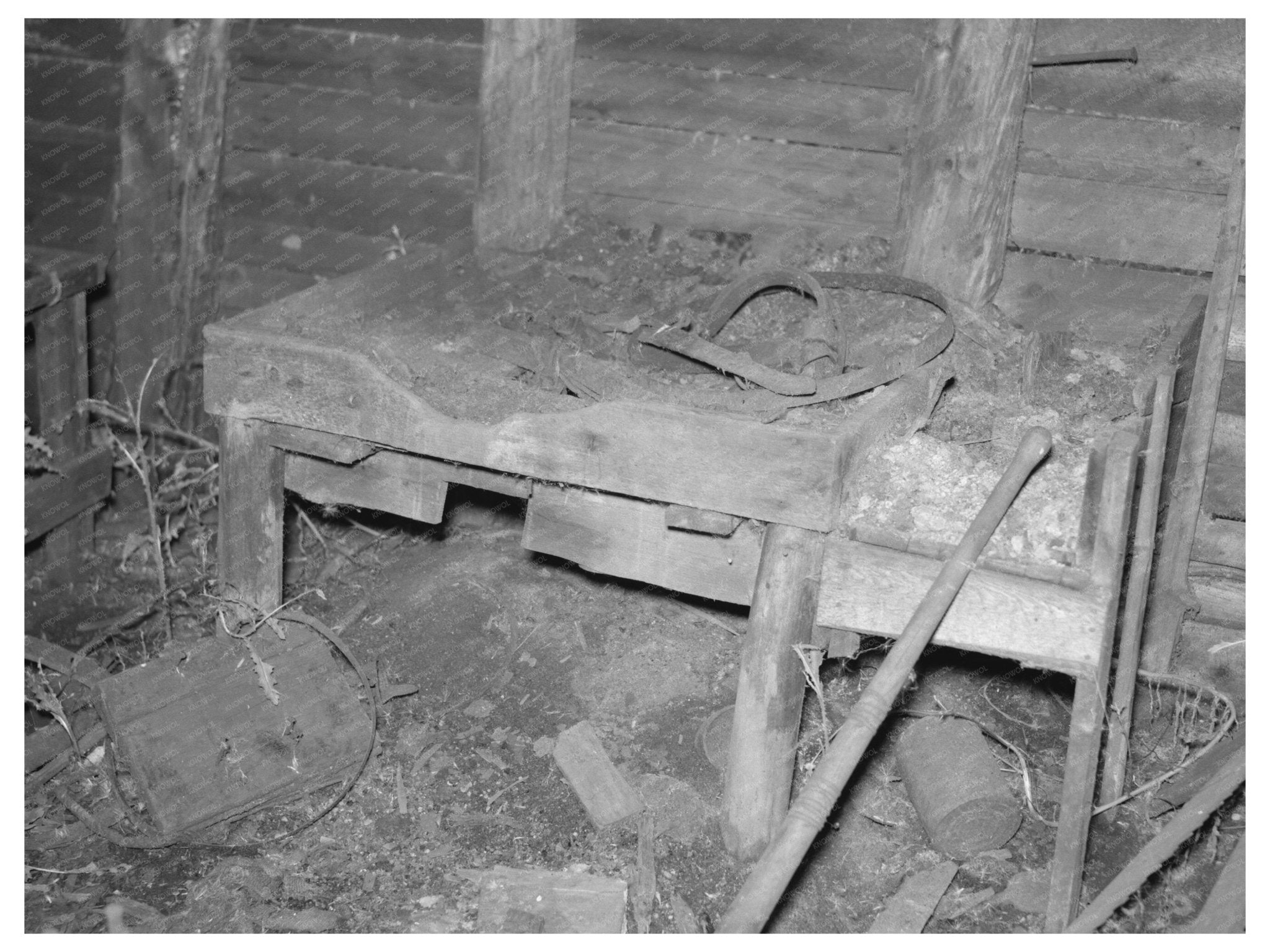 Blacksmith Forge Remains at Abandoned Lumber Camp 1937 - Available at KNOWOL