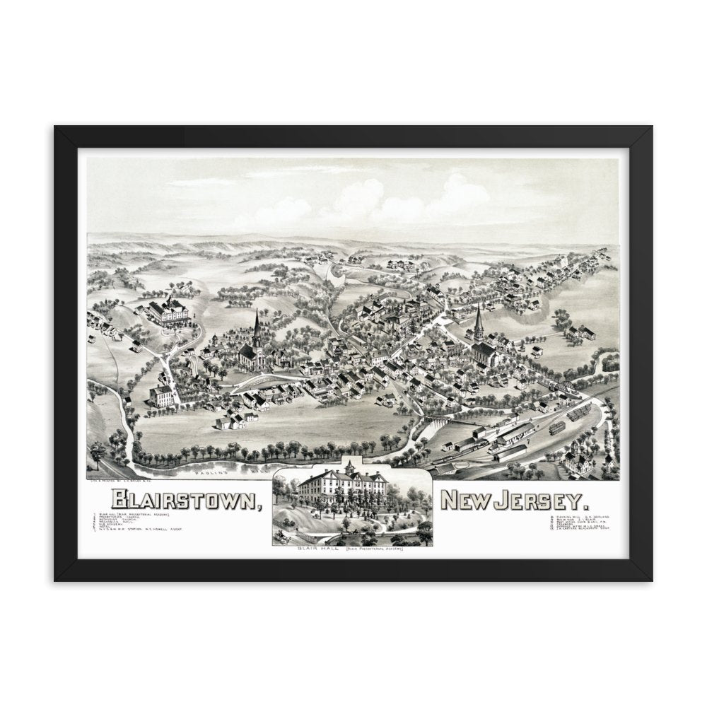 Blairstown, NJ 1883 Framed - Available at KNOWOL