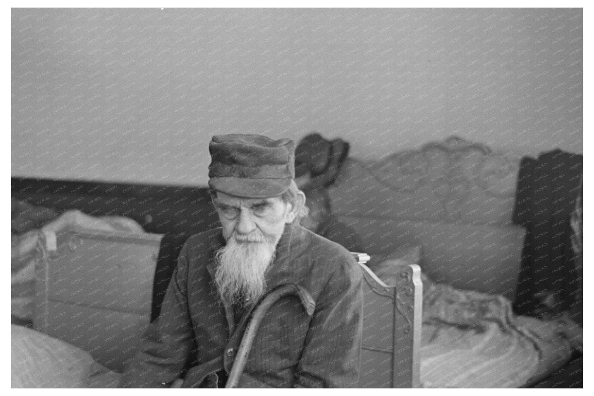 Blind Paralyzed Man Refugee in Sikeston Missouri 1937 - Available at KNOWOL